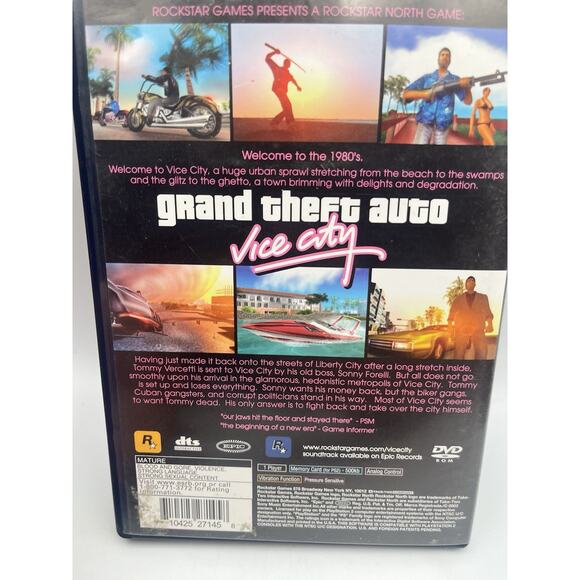 Grand Theft Auto: Vice City (Sony PlayStation 2 PS2, 2002) CIB Complete - Picture 3 of 7